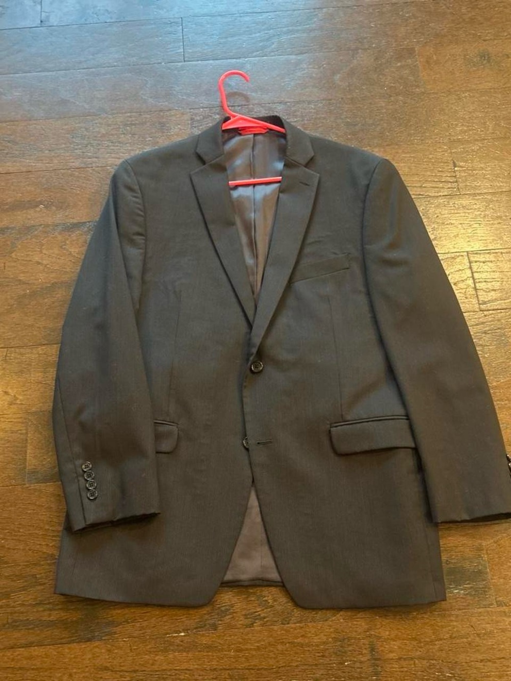 Men's Charcoal Single-Breasted Suit Jacket - Tailored Notch Lapel, Adult Large